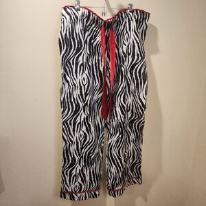 Dana Buchman Intimates Black and white zebra print pajama pants size L